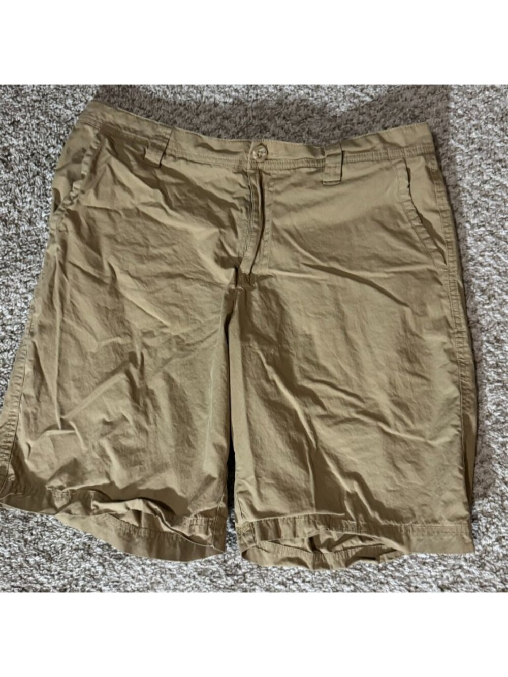 Columbia Shorts Men 34 Khaki Tan Cotton Chino Outdoor Hiking 9" Inseam